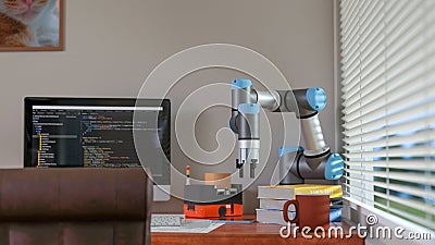 3D render: COBT and model of AGV in LAB. Stock Photo