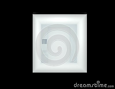 3d render view of room background wall for decor one openings Stock Photo