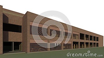 3D render - view to the modern building Stock Photo