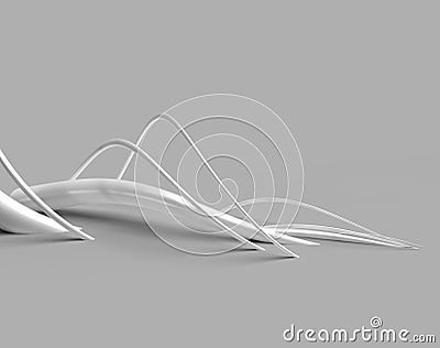 3D Render Wave band pipe line Abstract background. Cartoon Illustration