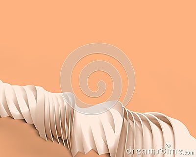 3D Render Wave band surface Abstract background. Cartoon Illustration