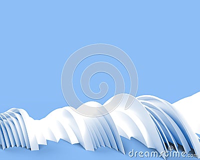 3D Render Wave band surface Abstract background Cartoon Illustration