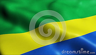 3D Render Waving Colombia Department Flag of Cesar Closeup View Stock Photo