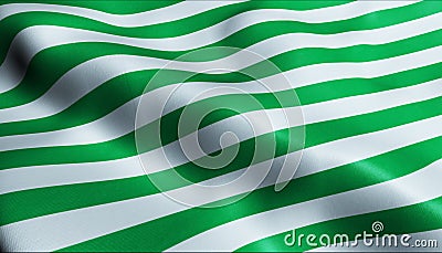3D Render Waving Colombia Department Flag of Magdalena Closeup View Stock Photo