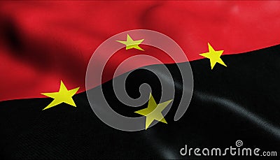 3D Render Waving Colombia Department Flag of Putumayo Closeup View Stock Photo