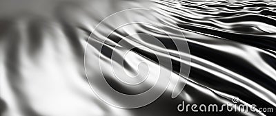 3d render of white and black cloth. iridescent holographic foil. abstract art fashion background Stock Photo