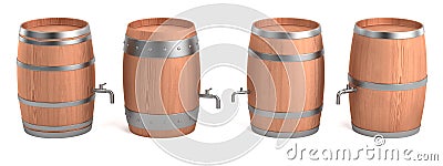 3d render of wine barrels Stock Photo