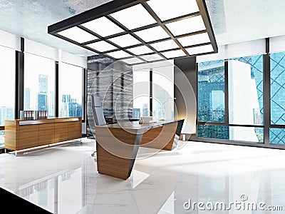 3d render of director room Stock Photo