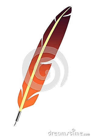 3d render of writing quill Stock Photo