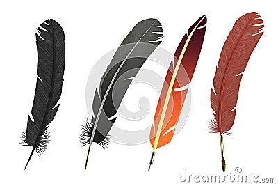 3d render of writing quills Stock Photo
