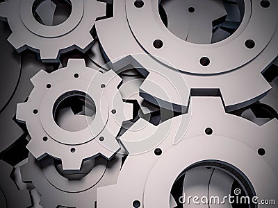 3d rendered, Abstract Cogs Stock Photo