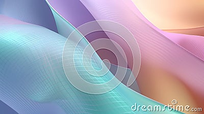 3D rendered background smooth flowing transparent colors in soft lines and waves. Stock Photo