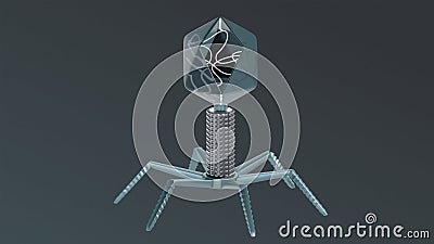 3d rendered bacteriophage illustration Cartoon Illustration