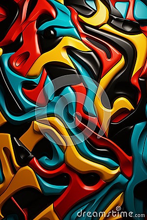 3d rendered colourful organic pattern wallpaper Stock Photo