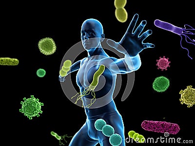 Immune defense Cartoon Illustration