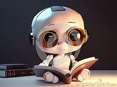 3D rendered cute chatbot ai and customer service, chat bot virtual assistant via messaging, customer support Stock Photo