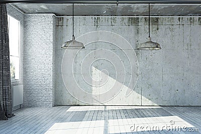 3D rendered empty apartment Stock Photo