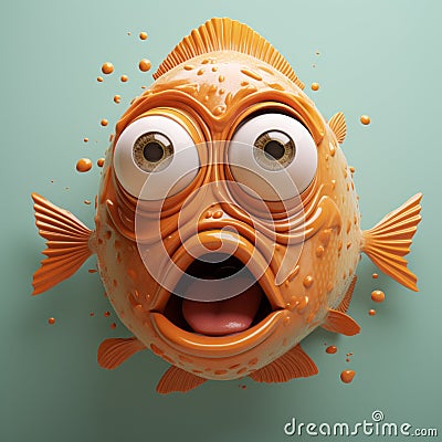 3d Rendered Fish Face With Iconic Pop Culture References Cartoon Illustration