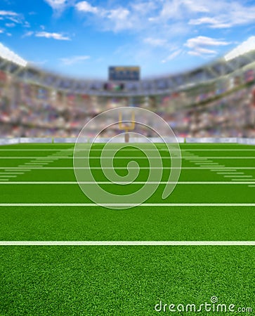 3D Rendered Football Stadium With Copy Space Stock Photo