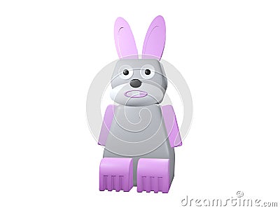 3d rendered illustration of a cute bunny isolated. Rabbit robot cartoon Cartoon Illustration