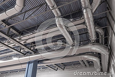 3D rendered illustration of HVAC system and pipes Cartoon Illustration