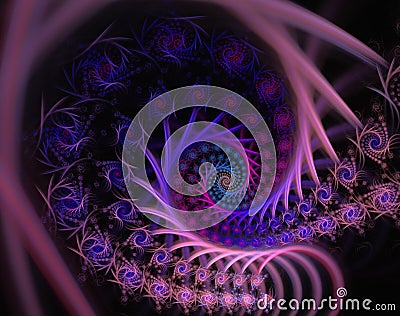 3D rendered image in the form of a colourful spiral Stock Photo