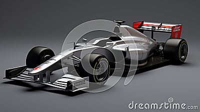 2008 F1 Car On Gray Background With Driver Inside Stock Photo