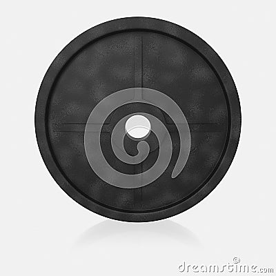 Isolate Weight Plate on a Seamless and Slight Reflective Surface Stock Photo