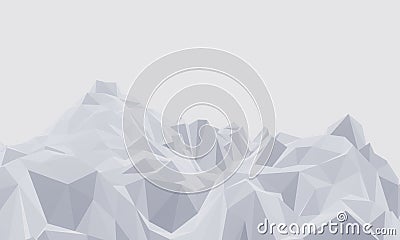 low polygon ice mountain. Glacial landform. Ice terrain Stock Photo