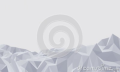 low polygon ice mountain. Glacial landform. Ice terrain Stock Photo