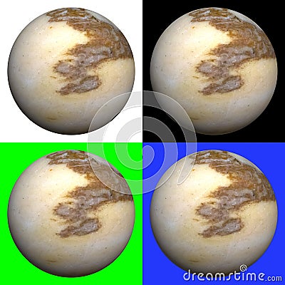 3D rendered marble ball on four different backgrounds Stock Photo