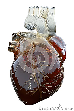 3d rendered medically accurate illustration of an artificial heart Cartoon Illustration