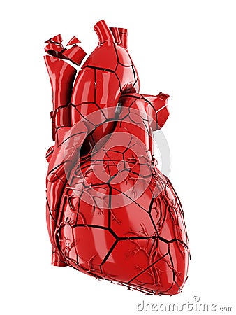 A broken human heart Cartoon Illustration