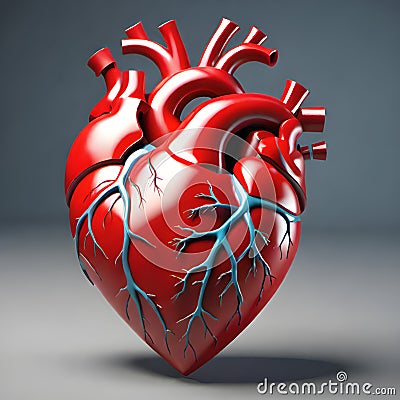 3d rendered medically accurate illustration of a heart with 2 bypasses Cartoon Illustration