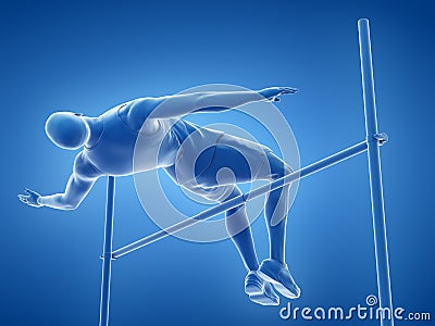 A high jumper Cartoon Illustration