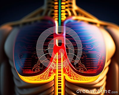 3d rendered medically accurate illustration of lung cancer Cartoon Illustration