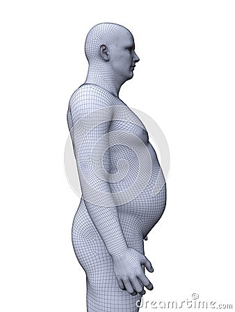 An obese male Cartoon Illustration