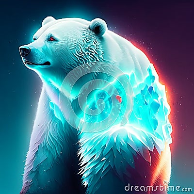 3d rendered medically accurate illustration of a polar bear having a heart attack generative AI Cartoon Illustration