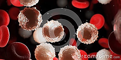 Too many white blood cells due to leukemia Cartoon Illustration