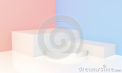3d rendered -White podium for display Stock Photo