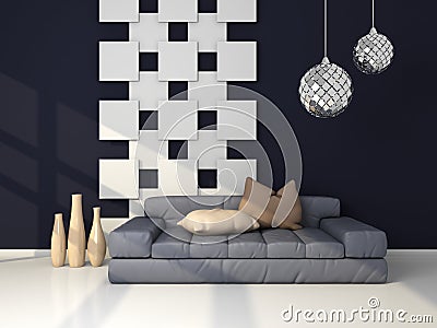 3d rendered modern interior Stock Photo