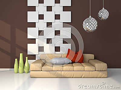 3d rendered modern interior Stock Photo