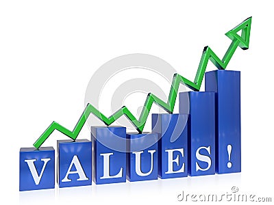 Rising values graph Stock Photo