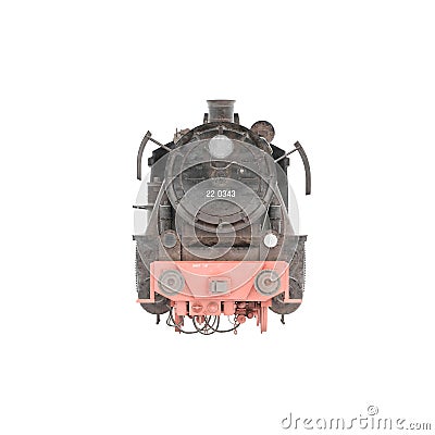 3d rendered rusty locomotive against a white background Stock Photo