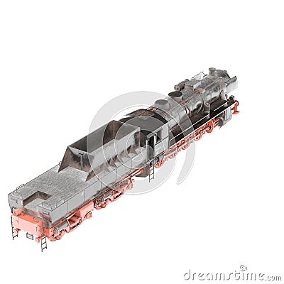 3d rendered rusty locomotive against a white background Stock Photo