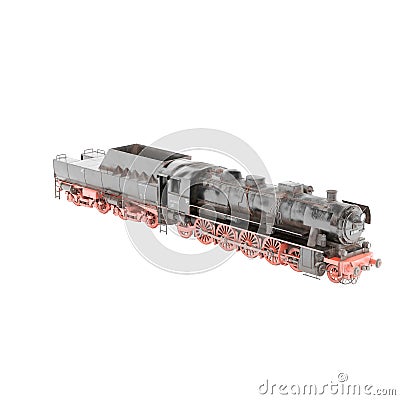 3d rendered rusty locomotive against a white background Stock Photo