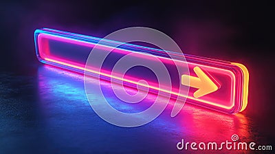 3D Rendered Search Site Bar with Arrow Cursor - Blank Frame URL Box Design Template for Internet Symbol Isolated on Stock Photo