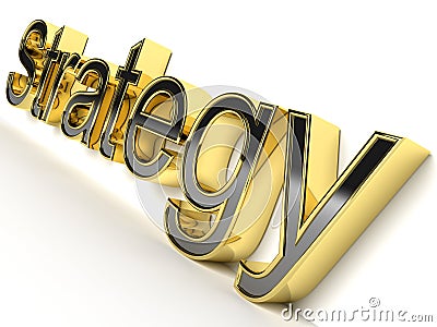 3D rendered Strategy word Stock Photo