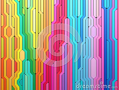 3D rendering abstract background of multi-colored lines shapes Stock Photo