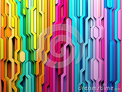 3D rendering abstract background of multi-colored lines shapes Stock Photo